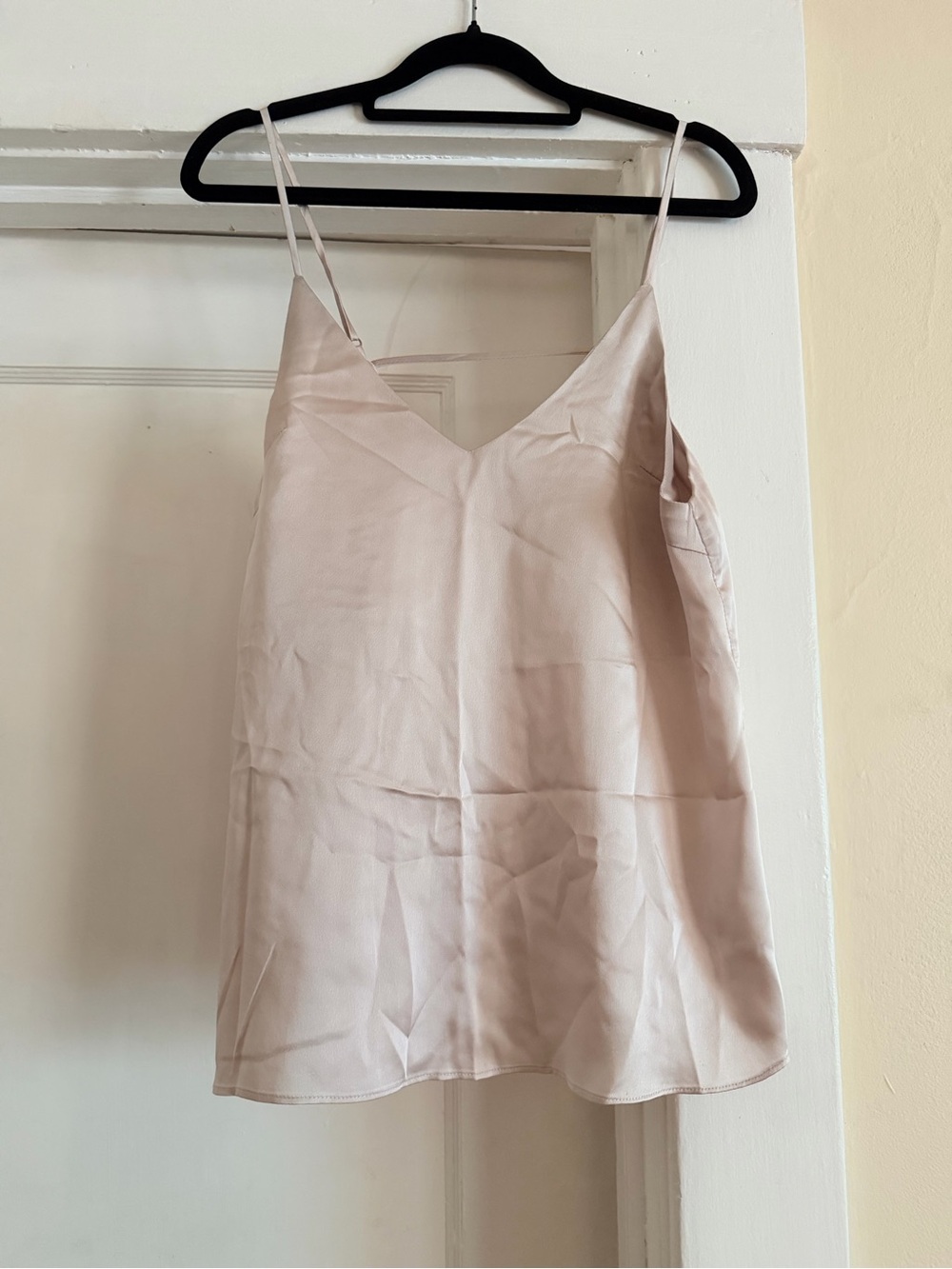 Women's Light Blush Satin Camisole Tank Top